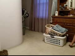 Getting ready for work, black girdle