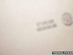 Pussy in a box arrives from France and is immediately put to work