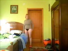 Morning time. Hidden cam in bedroom of my nice mom