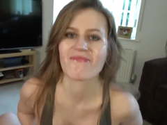 Titfuck, cum and piss drinking